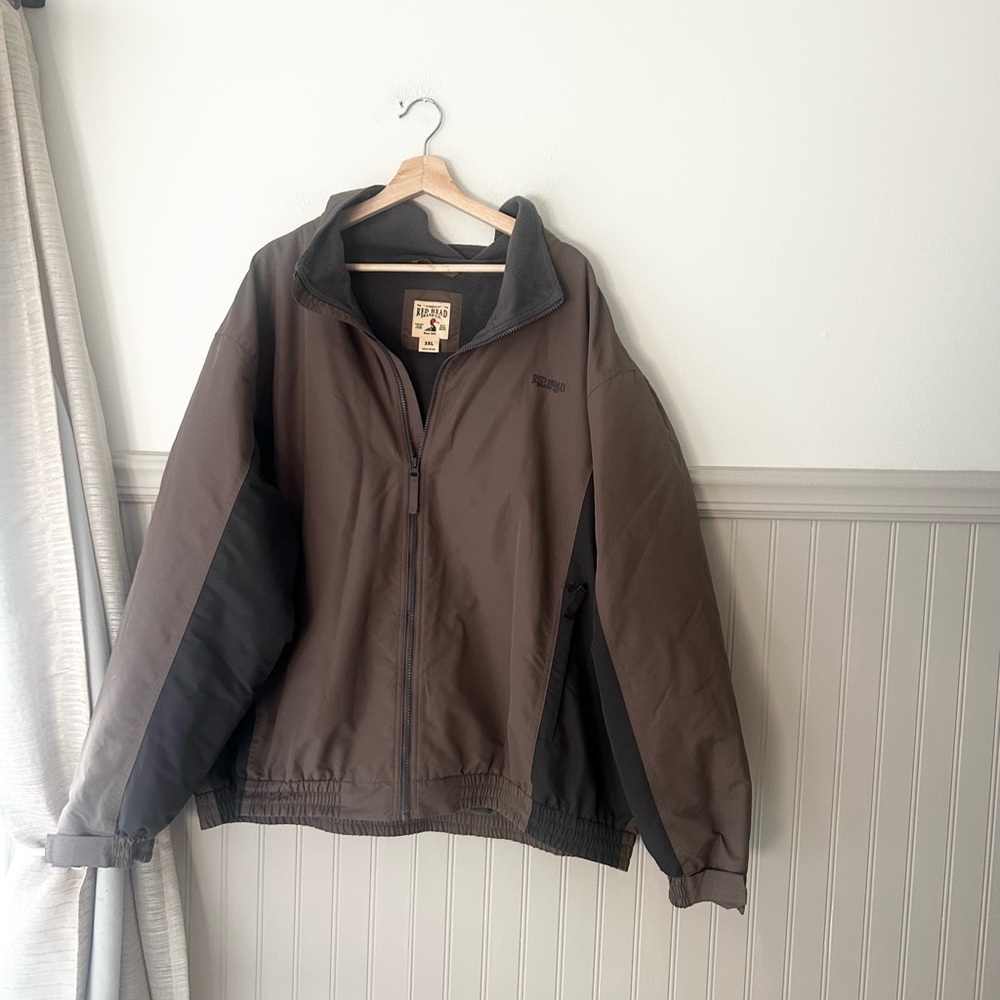 RedHead 3XL Fleece Lined Brown and Black Windbreaker Jacket
